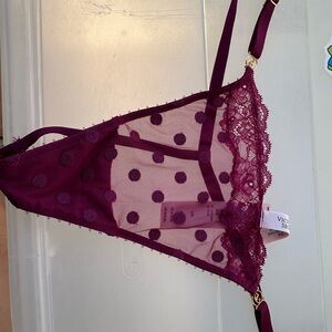 3/$15 - NWT - LARGE - Victoria's Secret Burgundy Lace Polka Dot Panties